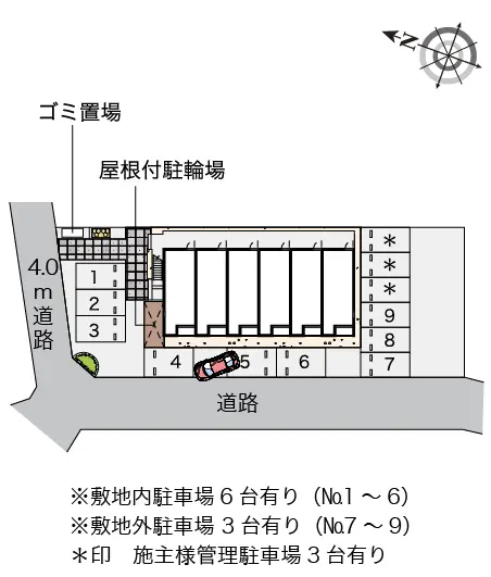 ★手数料０円★鶴ヶ島市中新田　月極駐車場（LP）